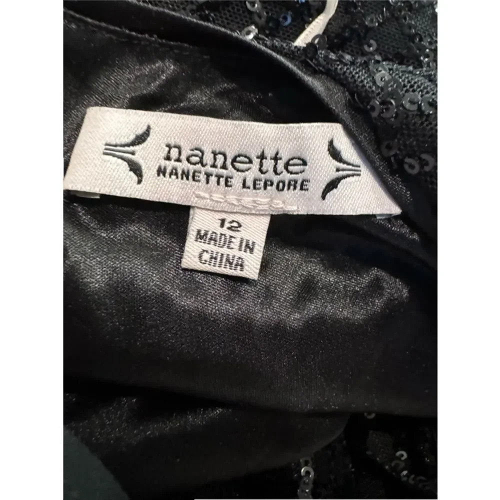 Nanette Lepore Sequin Holiday Dress Cocktail Sz 12 NWT MSRP $198 - Picture 4 of 5